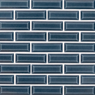 Navy Blue - 2x6 Bay Mosaic Solid-Color Glossy Smooth Ceramic Tile