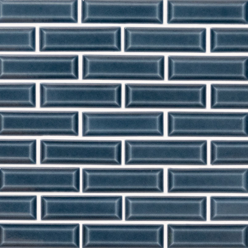 2x6 Bay Mosaic Solid-Color Glossy Smooth Ceramic Tile