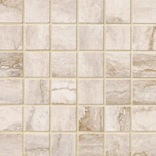 Beige Gray - 2x2 Bernini Camo Travertine-Look Matte Smooth Porcelain Tile