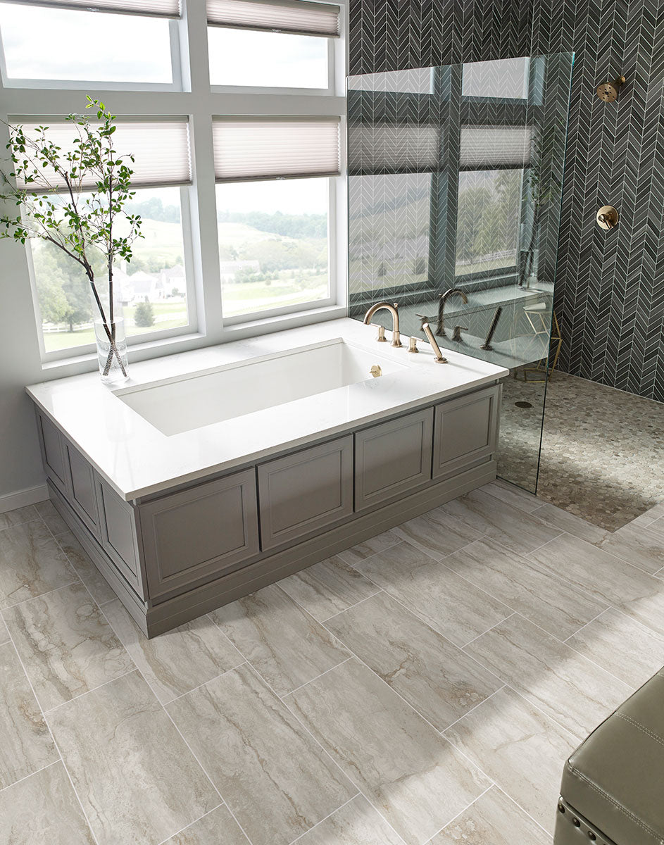 12x24 Bernini Camo Travertine-Look Matte Smooth Porcelain Tile