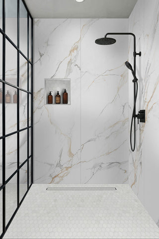 Soft White - 12x12 Bianco Hexagon Mosaic Natural-Look Polished Smooth Marble Tile