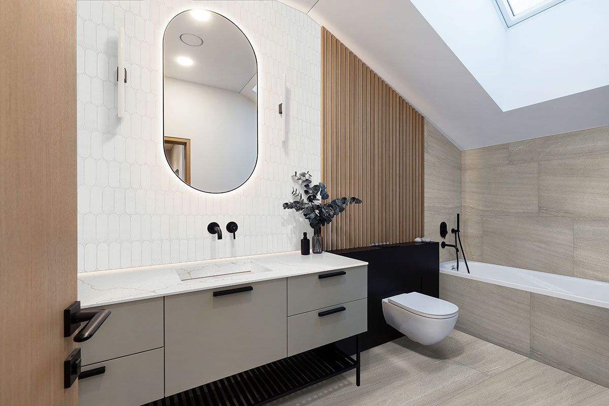 12x12 Bianco Oval Mosaic Solid-Color Polished Smooth Marble Tile