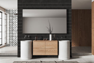 Black - 1x6 Black Mate Mosaic Solid-Color Matte Smooth Porcelain Tile
