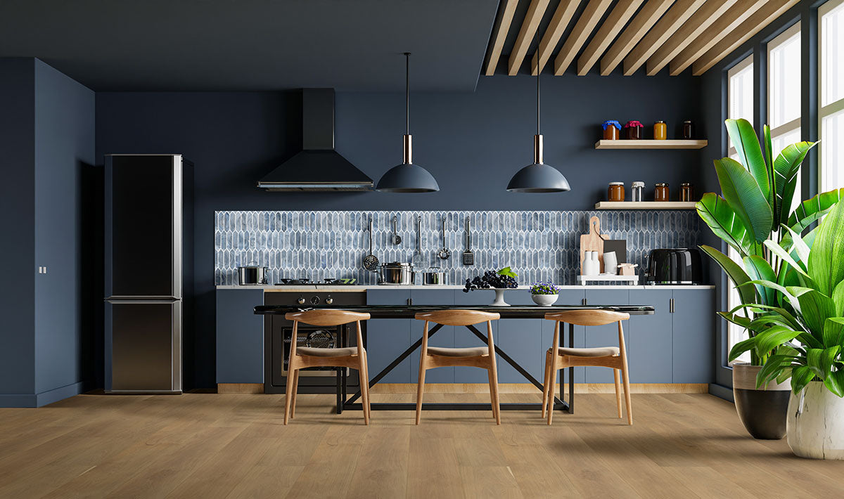 12x12 Blue Picket Mosaic Solid-Color Glossy Smooth Glass Tile