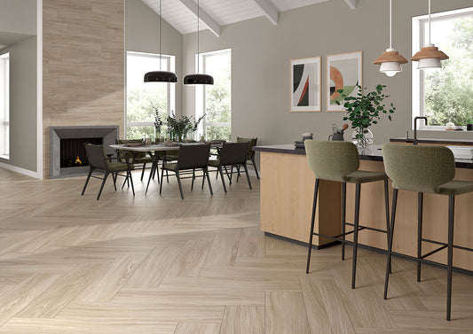 Beige - 10x40 Braxton Saddle Wood-Look Matte Smooth Porcelain Tile