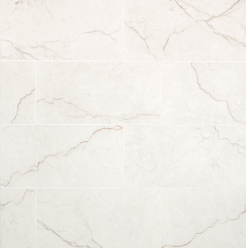 12x24 Brighton Marble-Look Polished Smooth Porcelain Tile