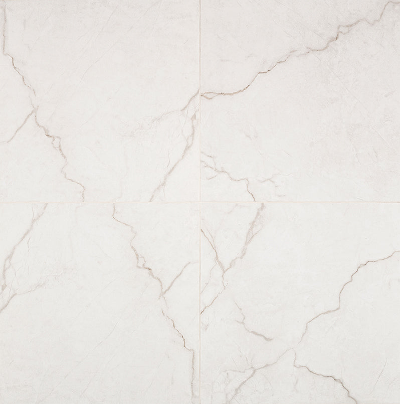 24x24 Brighton Marble-Look Polished Smooth Porcelain Tile