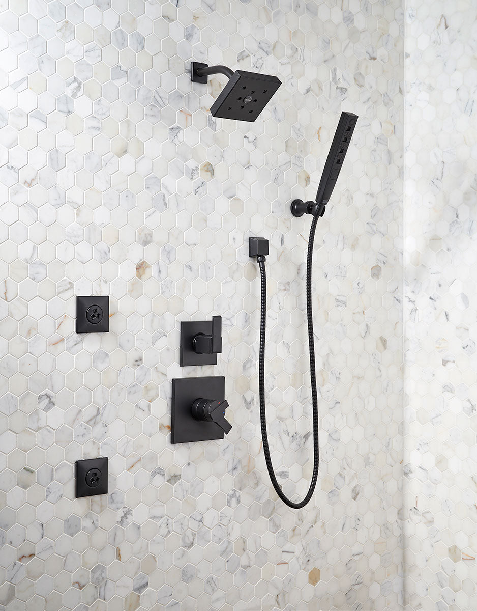 12x12 Calacatta Hexagon Mosaic Mixed-Color Polished Smooth Marble Tile
