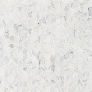 Soft Gray - 12x12 Calacatta Leaf Mosaic Natural-Look Polished Smooth Marble Tile