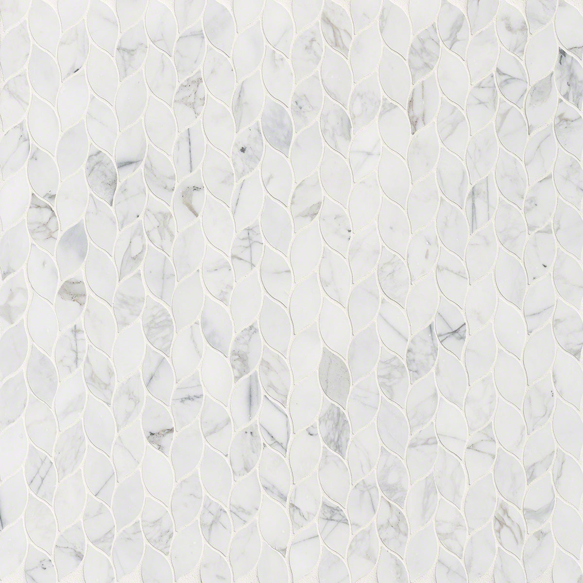 12x12 Calacatta Leaf Mosaic Natural-Look Polished Smooth Marble Tile