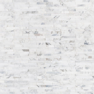 Soft Gray - 12x12 Calacatta Stacked Mosaic Natural-Look Honed Smooth Marble Tile