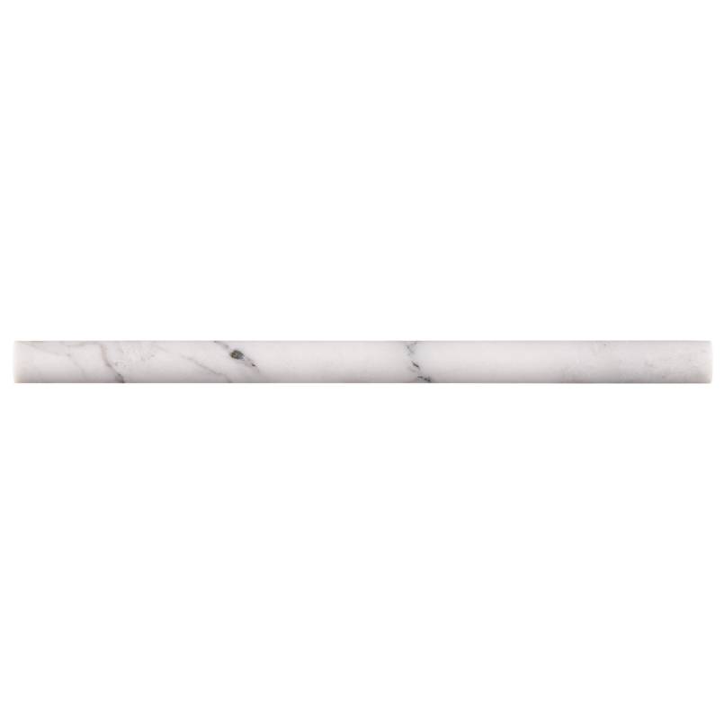 3/4x12 Calacatta Rhombus Pencil Moulding Honed Smooth Marble Tile