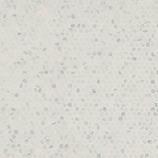 Beige Gray - 12x12 Carrara Penny Round Mosaic Marble-Look Matte Smooth Porcelain Tile