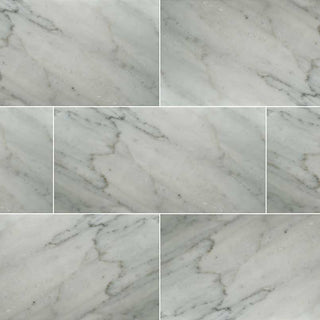 Soft Gray - 12x24 Carrara Natural-Look Honed Smooth Marble Tile