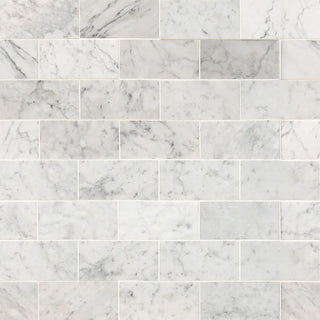 Soft Gray - 3x6 Carrara Natural-Look Honed Smooth Marble Tile