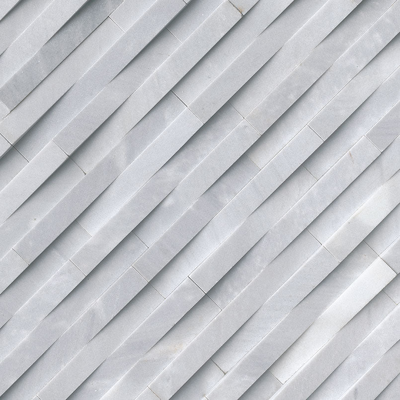 6x24 3D-Geometric Wavy Natural-Look Matte Split-Face Marble Stone Tile