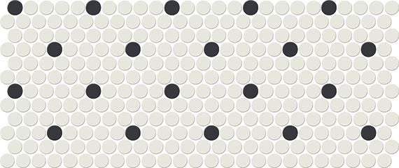 10x22 Keystones Circle Penny Round Dotted Mosaic Mixed-Color Matte Smooth Porcelain Tile