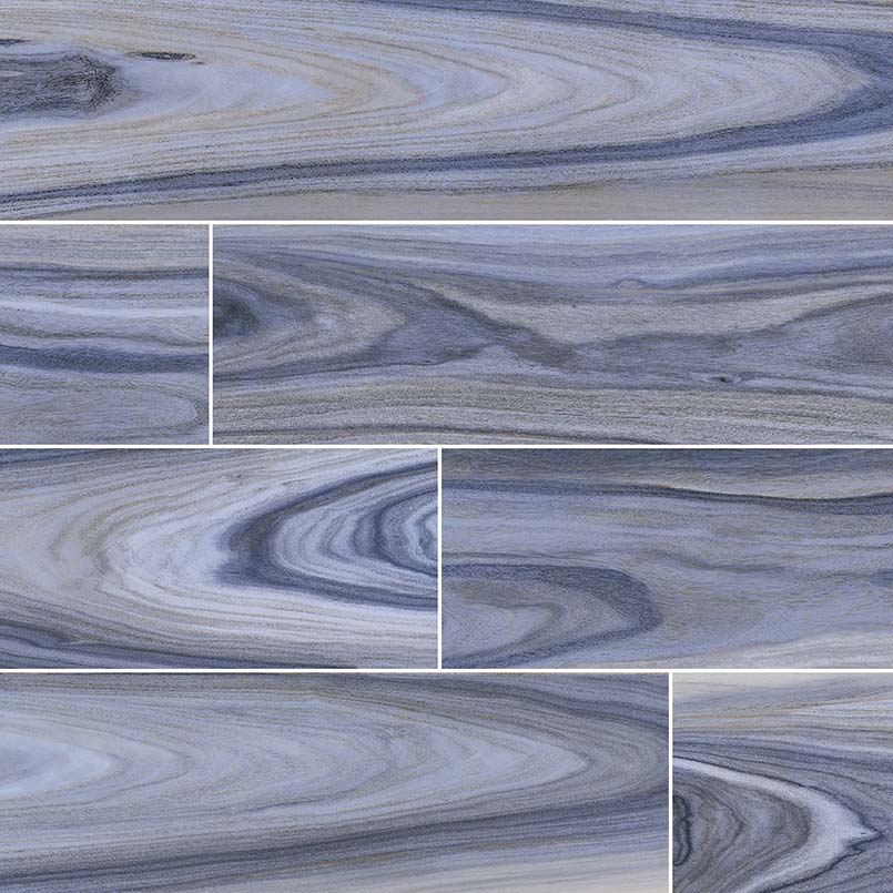 8x48 Dellano Wood-Look Polished Smooth Porcelain Tile