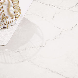 Soft Gray - 12x24 Brighton Marble-Look Polished Smooth Porcelain Tile