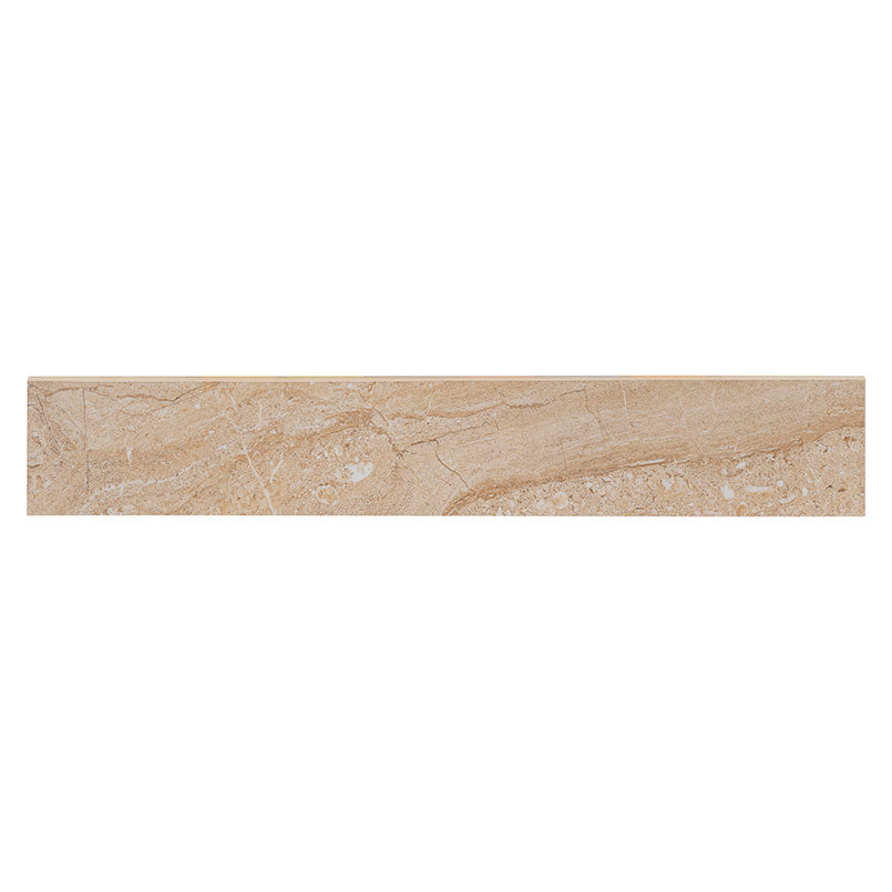 3x18 Aria Oro Bullnose Stone-Look Polished Smooth Porcelain Tile