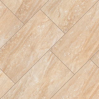Light Orange - 12x24 Aria Oro Stone-Look Polished Smooth Porcelain Tile