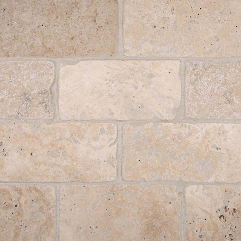 3x6 Bologna Patterned Natural-Look Matte Smooth Travertine Tile