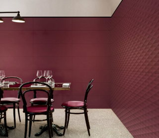 Royal Purple - 15x48 Eclettica 3D-Geometric Diamond Solid-Color Glossy Smooth Porcelain Tile
