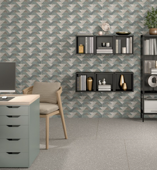 Sage Blue - 15x48 Eclettica Mixed-Color Matte Wavy Porcelain Tile