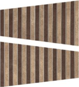 8x13 Terratech Linear  Mosaic Concrete-Look Matte Textured Porcelain Tile Dark Brown