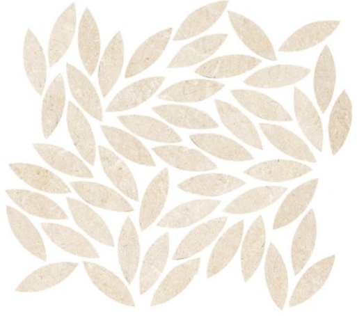 14x15 Mystone Limestone Oval  Mosaic Stone-Look Matte Smooth Porcelain Tile Light Cream