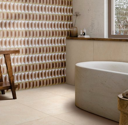 48x48 Mystone Limestone  Natural Stone-Look Matte Smooth Porcelain Tile Light Cream