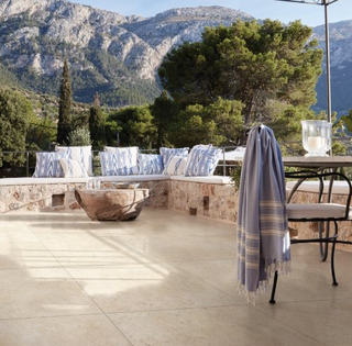 Light Cream - 48x48 Mystone Limestone Natural Stone-Look Matte Textured Porcelain Tile