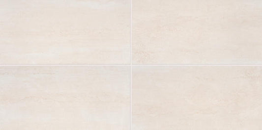 10x14 Cove Creek  Natural Stone-Look Matte Smooth Porcelain Tile Off White