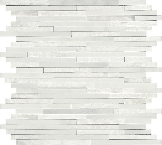18x11 Marble  Mosaic Natural-Look Polished Smooth Marble Tile Beige Gray