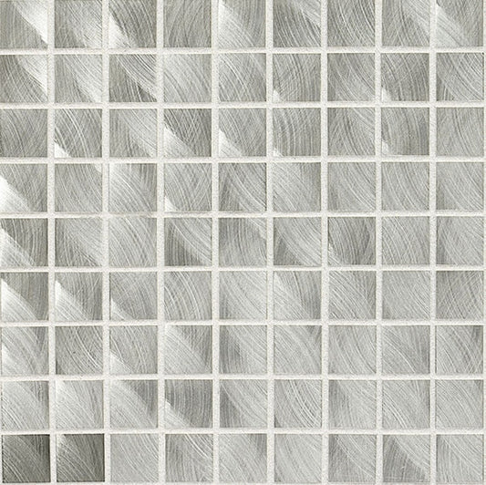 1x1 Structure  Mosaic Metallic-Look Satin Polished Metal Tile Steel Gray