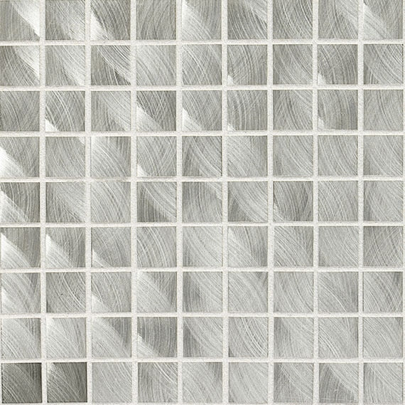 1x1 Structure  Mosaic Metallic-Look Satin Polished Metal Tile Steel Gray