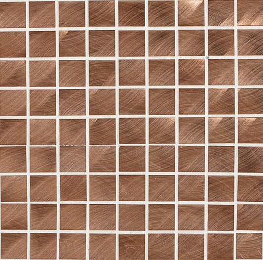 1x1 Structure  Mosaic Metallic-Look Brushed Polished Metal Tile Copper Brown