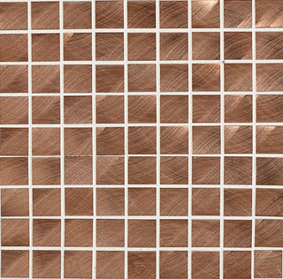 Copper Brown - 12x12 Structure Mosaic Metallic-Look Brushed Polished Metal Tile