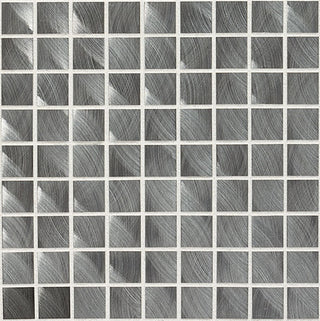 12x12 Structure Mosaic Metallic-Look Brushed Polished Metal Tile