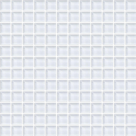 1x1 Color Wave Straight Joint  Mosaic Solid-Color Glossy Smooth Glass Tile Ice White