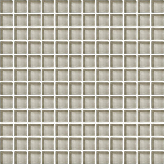 1x1 Color Wave Straight Joint  Mosaic Solid-Color Glossy Smooth Glass Tile Beige