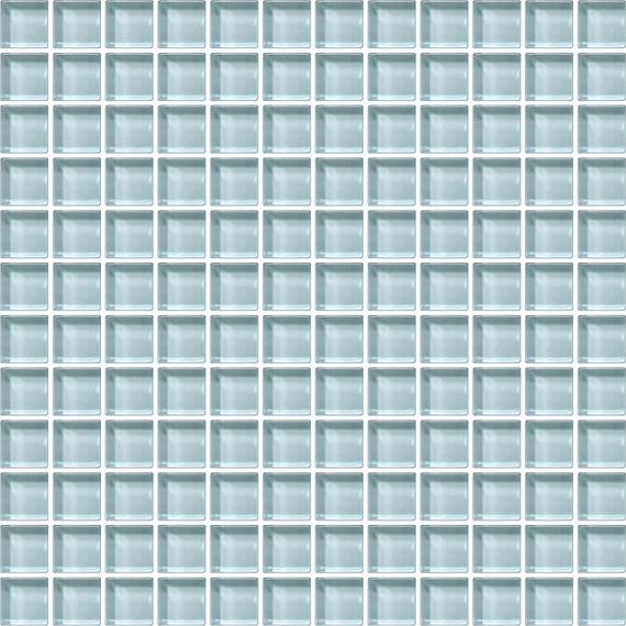 1x1 Color Wave Straight Joint  Mosaic Solid-Color Glossy Smooth Glass Tile Aqua