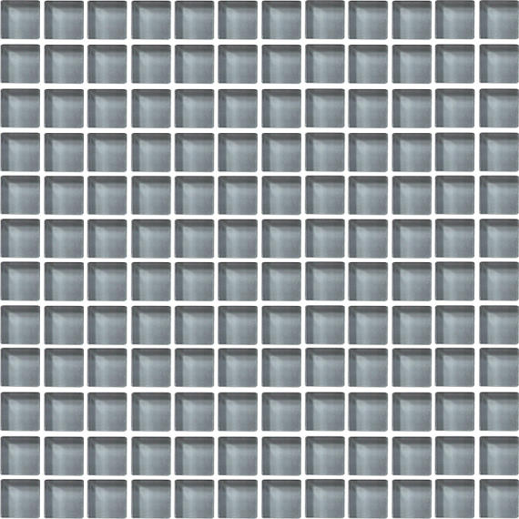 1x1 Color Wave Straight Joint  Mosaic Solid-Color Glossy Smooth Glass Tile Gray
