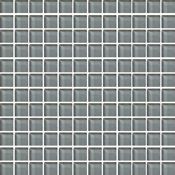 1x1 Color Wave Straight Joint  Mosaic Solid-Color Glossy Smooth Glass Tile Dark Gray