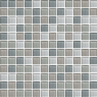 Gray & Beige - 12x12 Color Wave Straight Joint Mosaic Mixed-Color Glossy Smooth Glass Tile