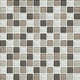 1x1 Color Wave Straight Joint  Mosaic Mixed-Color Glossy Smooth Glass Tile Brown & Beige
