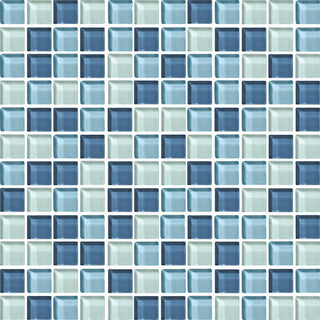 12x12 Color Wave Straight Joint Mosaic Mixed-Color Glossy Smooth Glass Tile