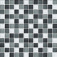 1x1 Color Wave Straight Joint  Mosaic Mixed-Color Glossy Smooth Glass Tile Gray & Silver