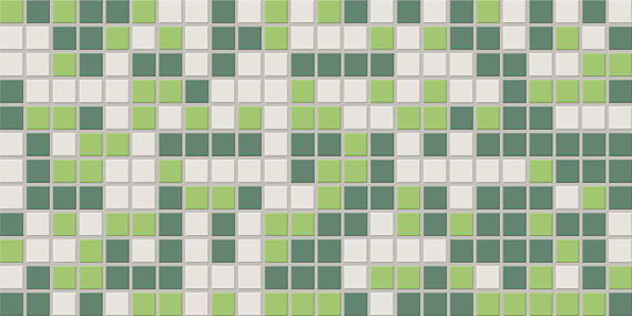 1x1 Keystones Straight Joint  Mosaic Mixed-Color Matte Smooth Porcelain Tile Olive Blend