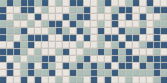 1x1 Keystones Straight Joint  Mosaic Mixed-Color Matte Smooth Porcelain Tile Soft Aqua